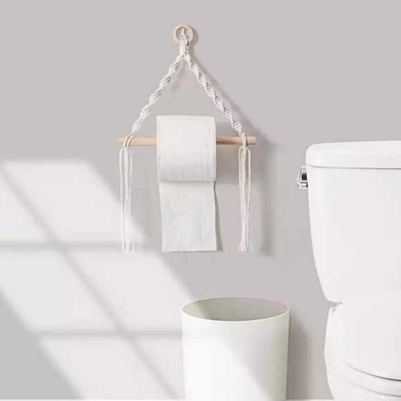 New! Macrame Towel Toilet Paper Holder - Picture 4 of 7